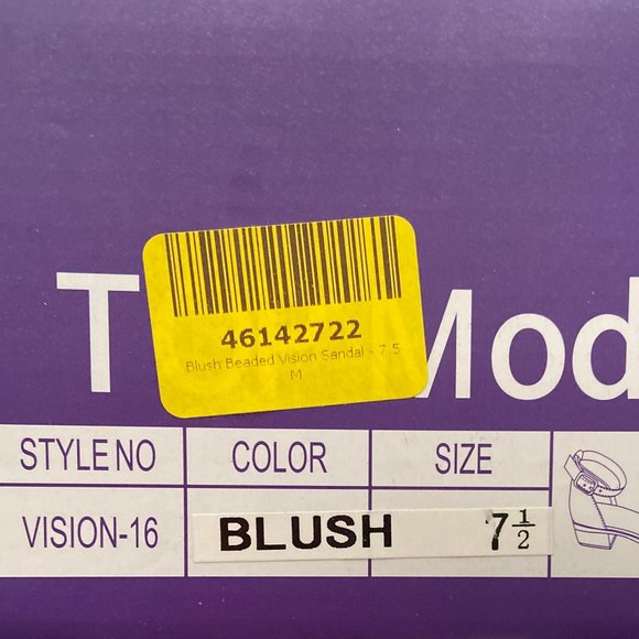 New Women's Top Moda Blush Beaded Vision Sandal Wrap Around Ankle Size 7.5 Suede - Picture 9 of 9